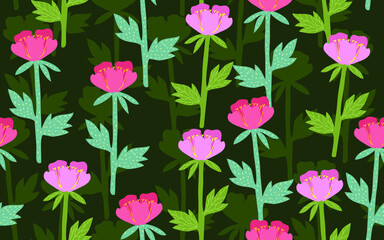 Seamless pattern in modern floral style. Modern design for paper, cover, fabric, interior decor and other users.