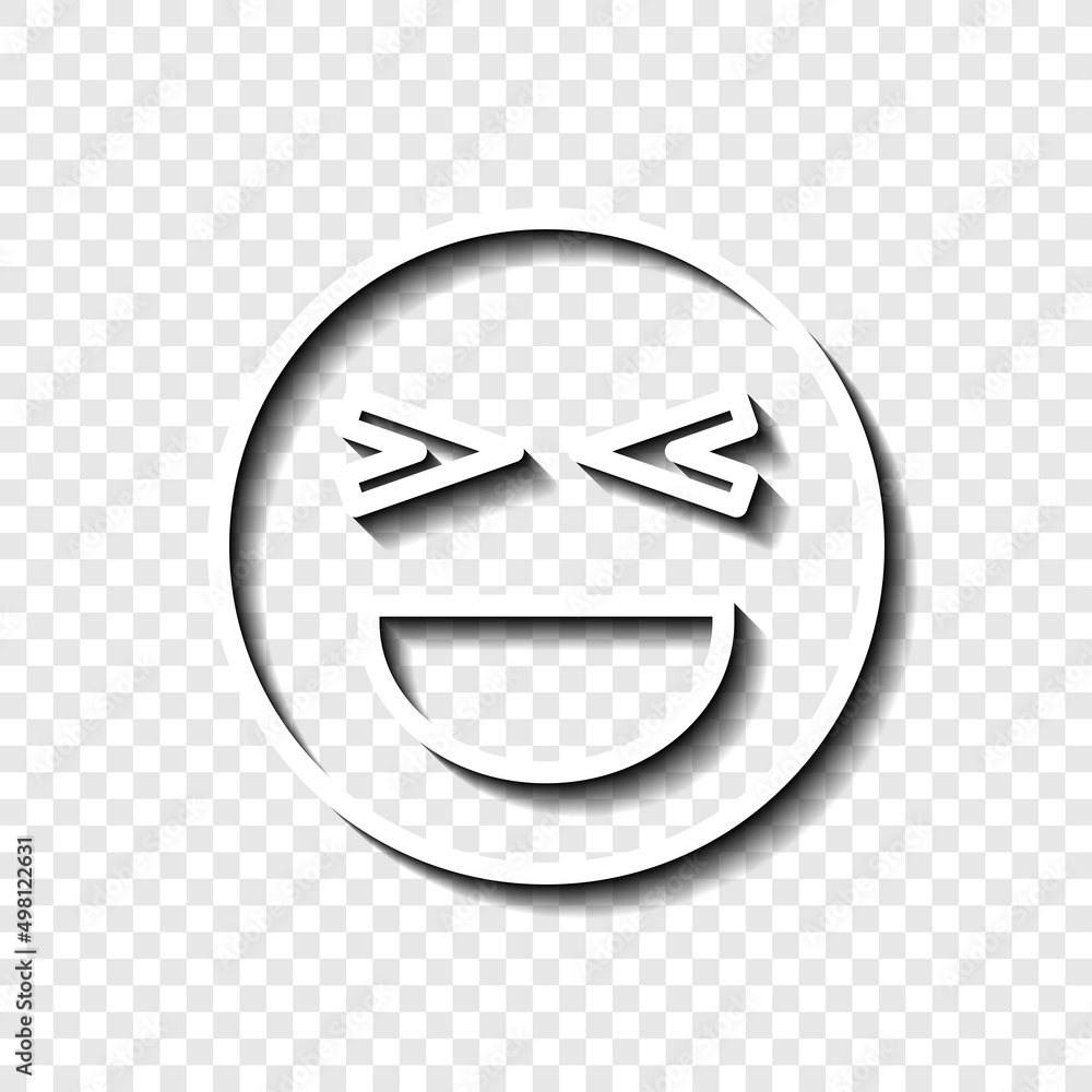 Poster smile simple icon, vector. flat desing. white with shadow on transparent grid.ai