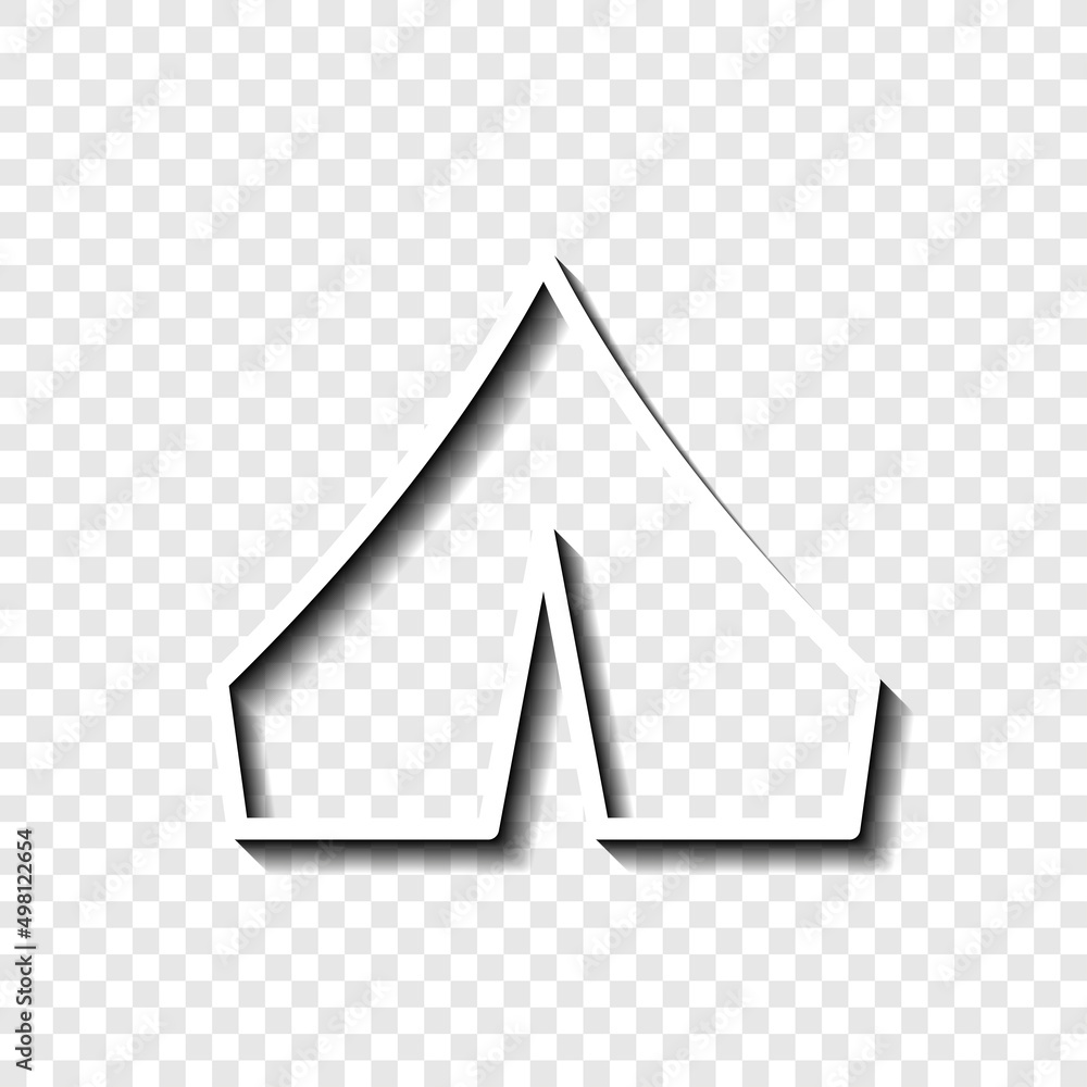 Aufkleber tent simple icon vector. flat desing. white with shadow on transparent grid.ai