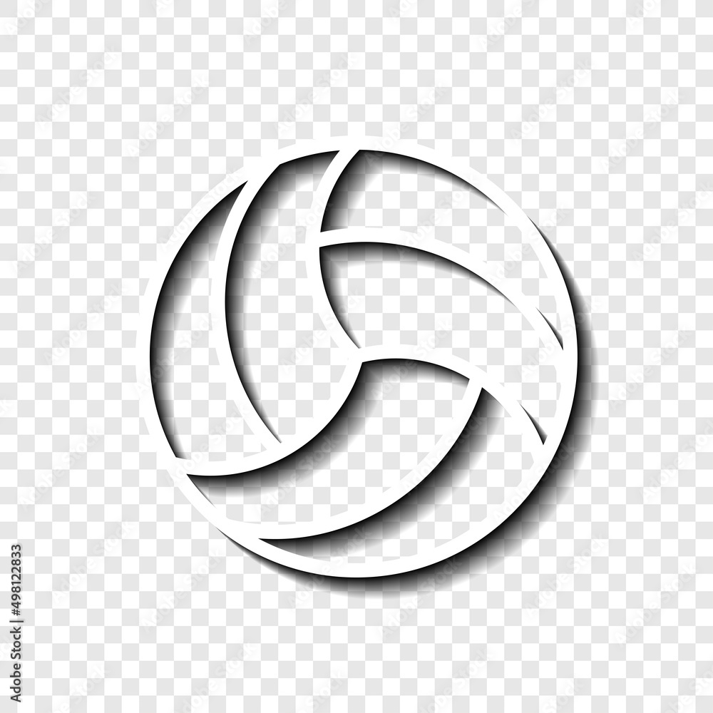 Poster volleyball simple icon vector. flat desing. white with shadow on transparent grid.ai