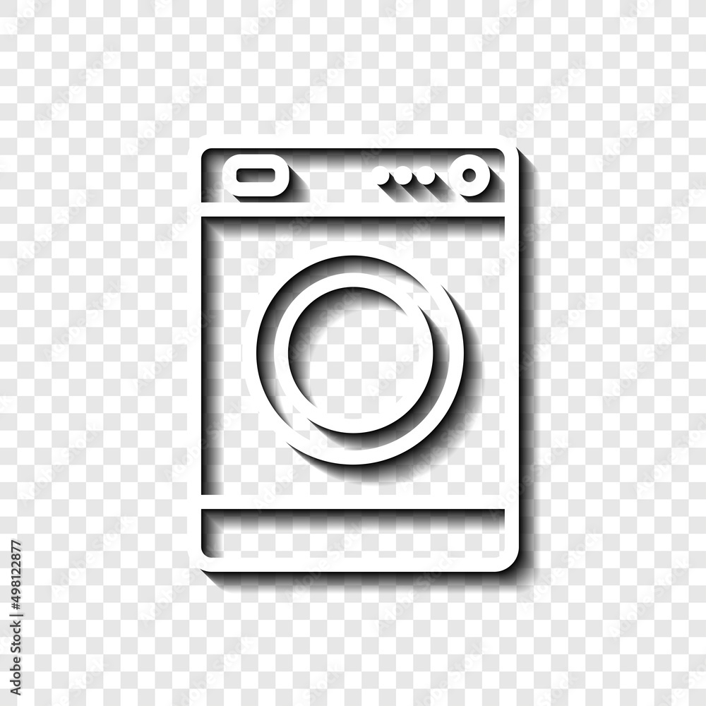 Poster washer simple icon vector. flat desing. white with shadow on transparent grid.ai