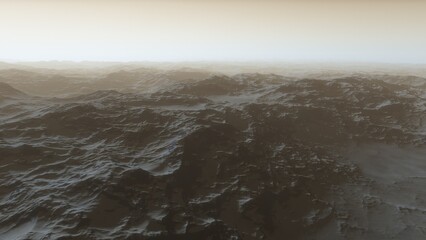 alien planet landscape sci fi spatial background, view from planet surface with spectacular sky, realistic digital illustration	
