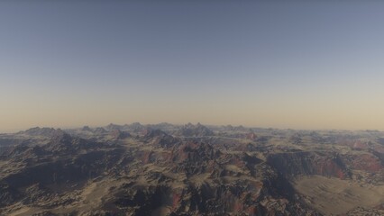 Rocky surface of the alien planet 