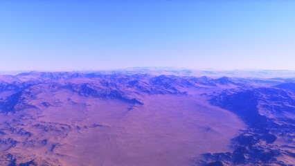 Rocky surface of the alien planet 