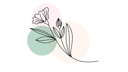 line drawing minimalist flowers vector .isolated on white background ,Vector illustration EPS 10