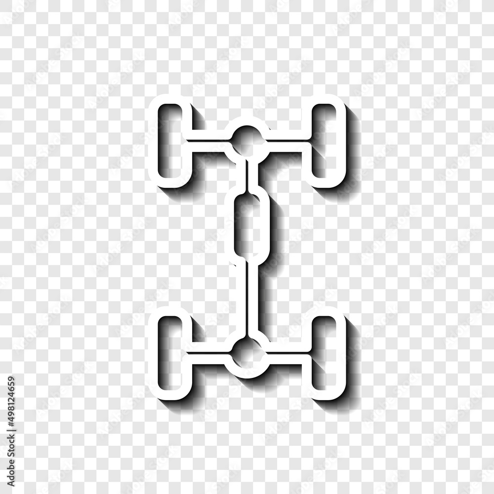 Poster auto simple icon vector. flat desing. white with shadow on transparent grid.ai