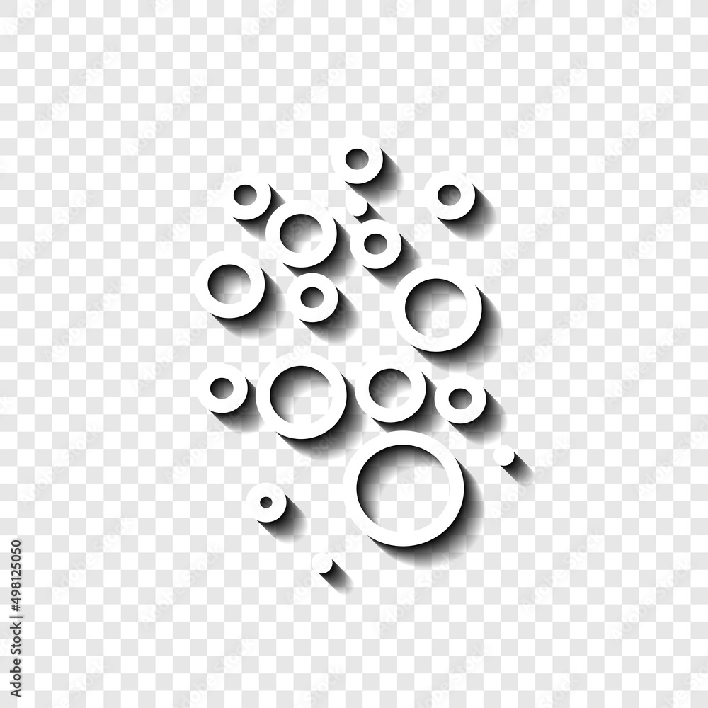 Poster bubbles simple icon. flat desing. white with shadow on transparent grid.ai