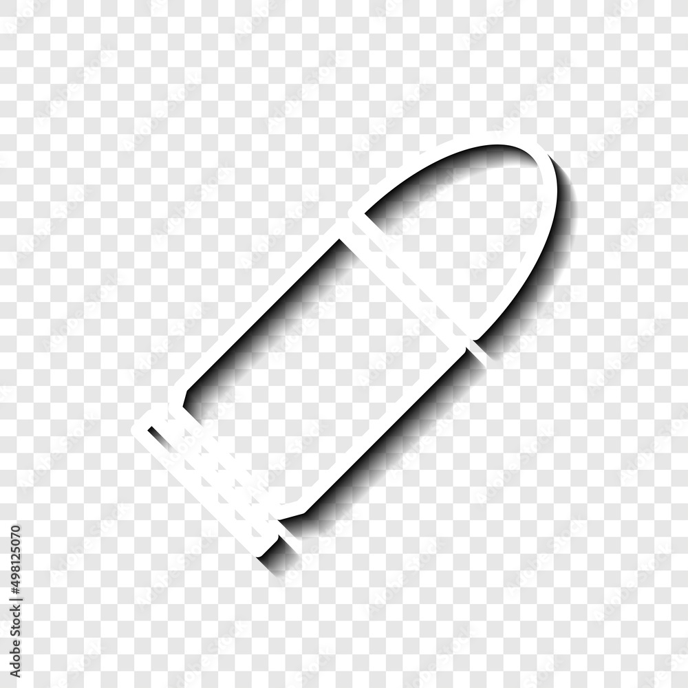 Poster bullet simple icon vector. flat desing. white with shadow on transparent grid.ai
