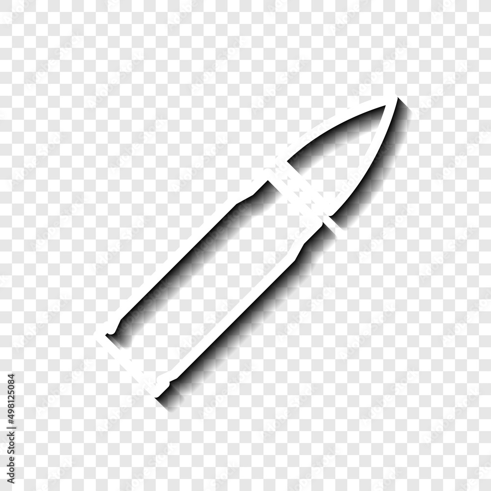 Poster bullet simple icon. flat desing. white with shadow on transparent grid.ai
