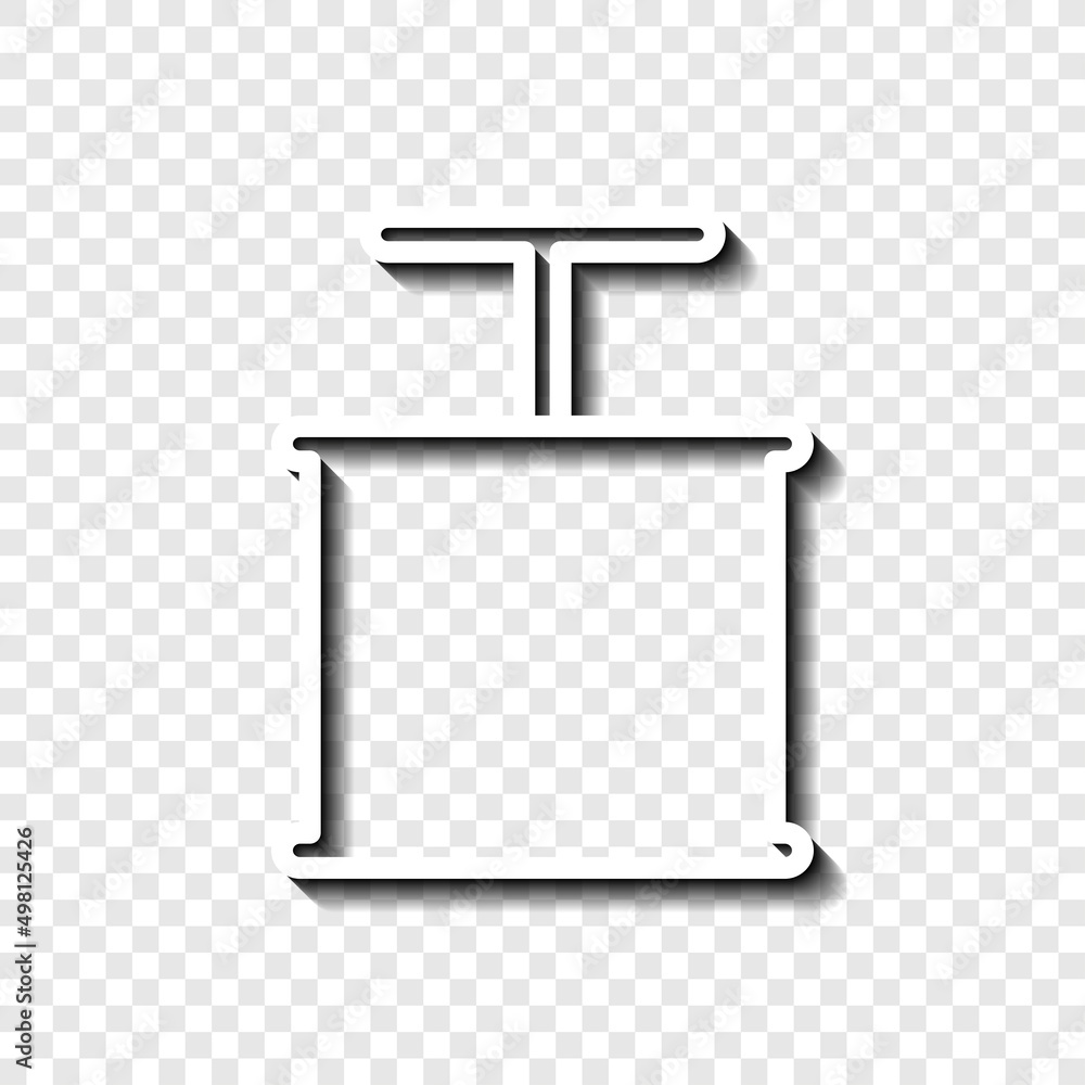 Aufkleber detonator simple icon. flat desing. white with shadow on transparent grid.ai