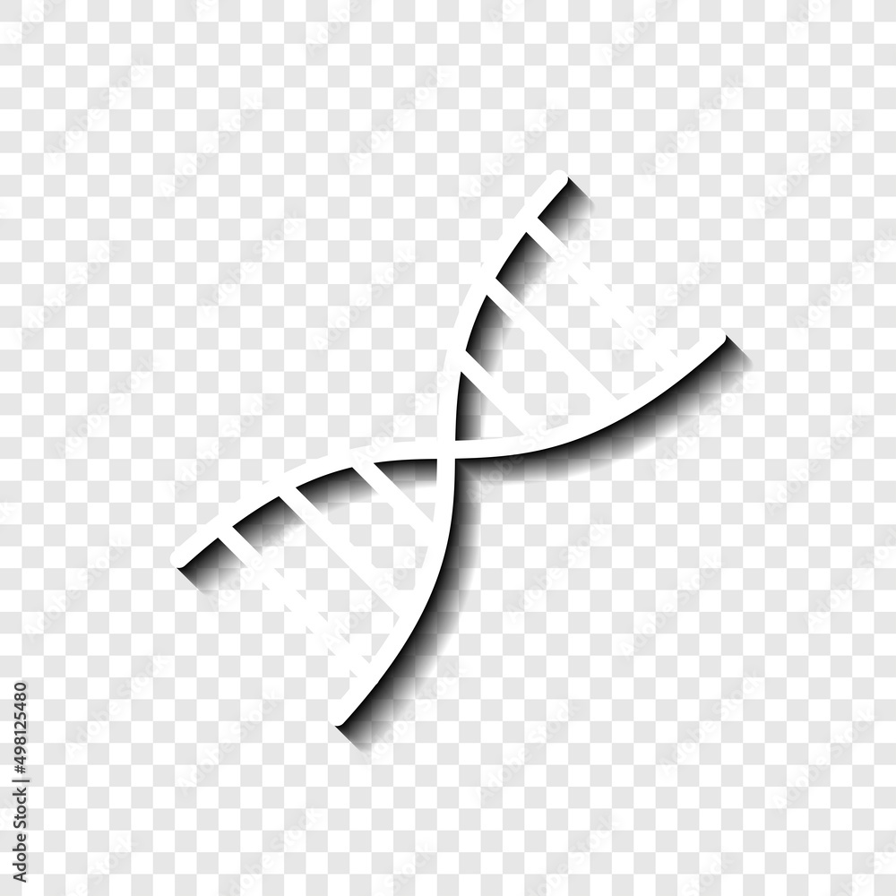 Poster dna simple icon. flat desing. white with shadow on transparent grid.ai