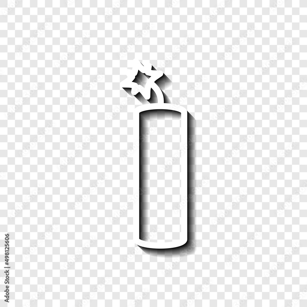Poster dynamite simple icon. flat desing. white with shadow on transparent grid.ai