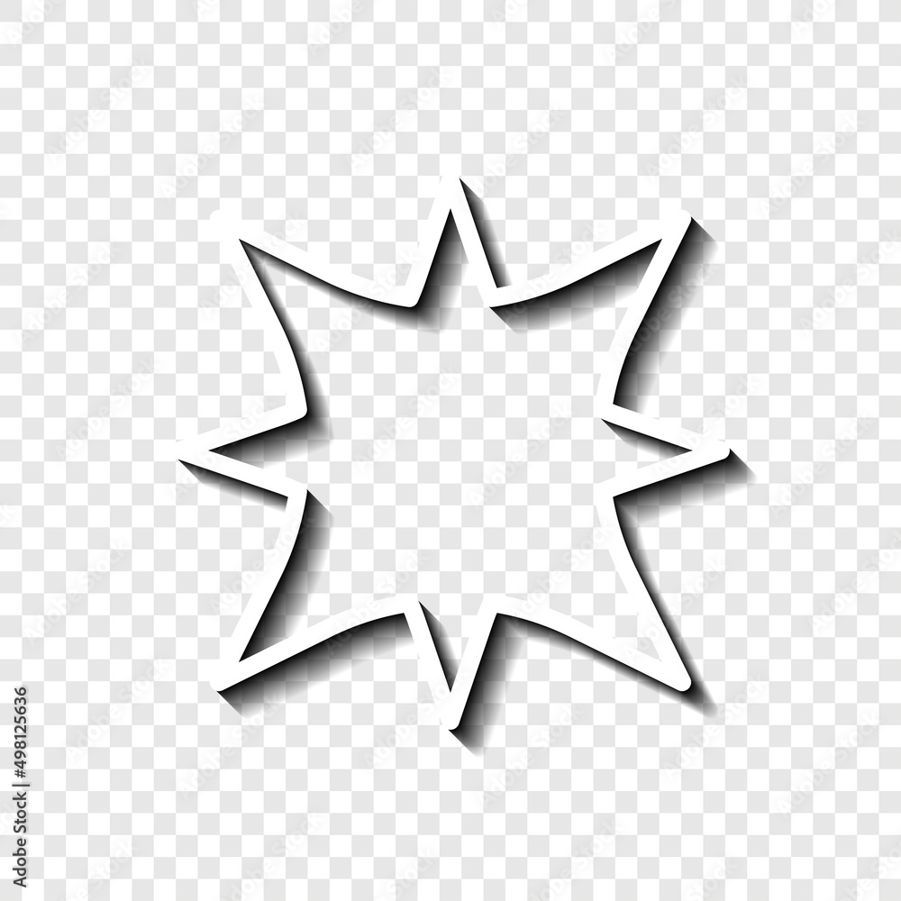 Poster explosion simple icon. flat desing. white with shadow on transparent grid.ai