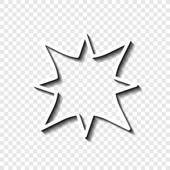 Explosion simple icon. Flat desing. White with shadow on transparent grid.ai