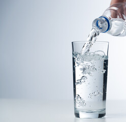 water pouring into glass