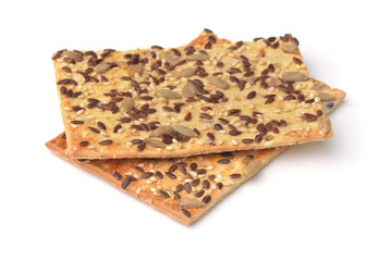 Whole grain crispbread with various seeds