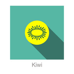 Kiwi fruit flat icon, vector illustration