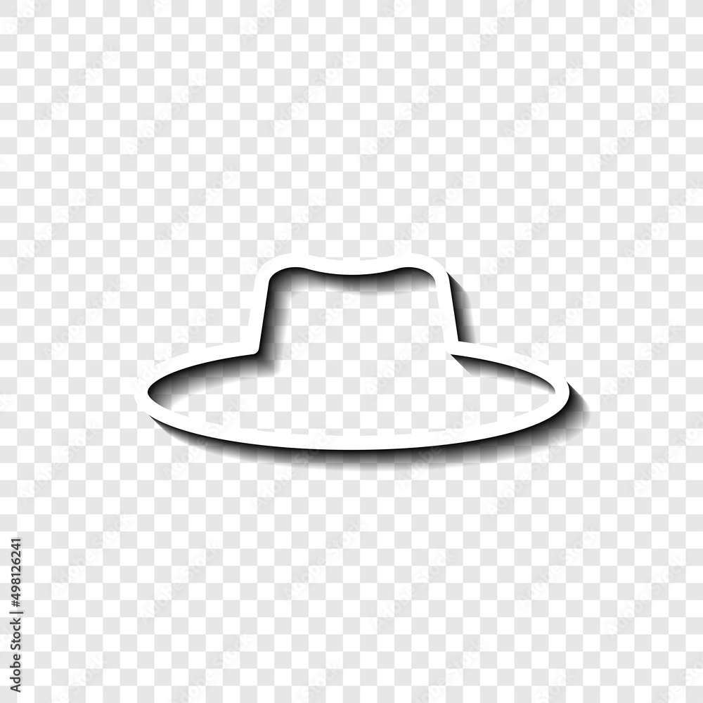 Poster hat simple icon vector. flat desing. white with shadow on transparent grid.ai