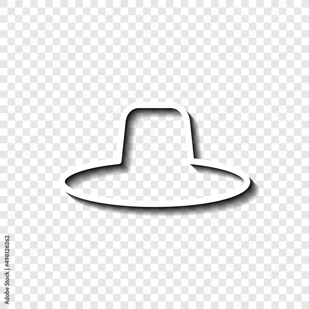 Poster hat simple icon, vector. flat desing. white with shadow on transparent grid.ai