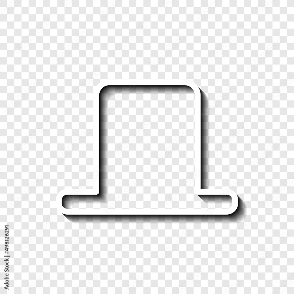 Poster hat simple icon. flat desing. white with shadow on transparent grid.ai