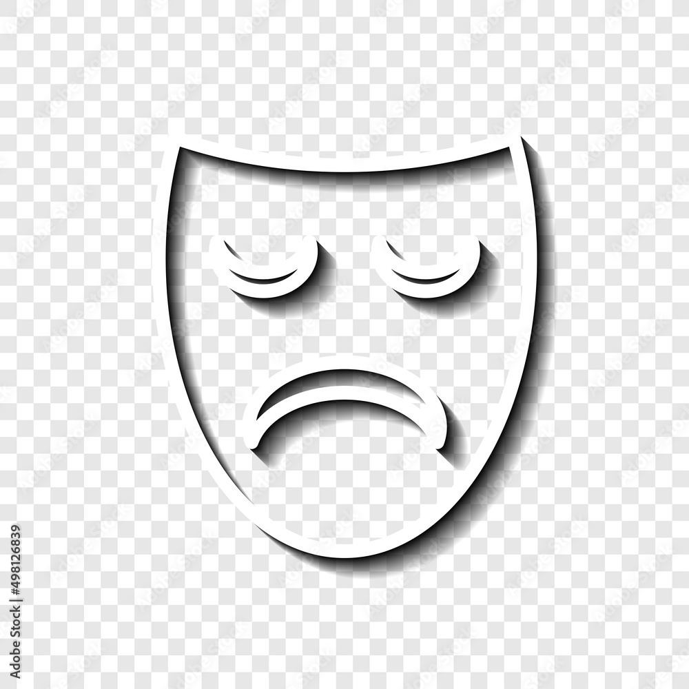 Poster mask simple vector icon. flat desing. white with shadow on transparent grid.ai