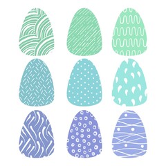 Set of colorful Easter eggs, isolated
