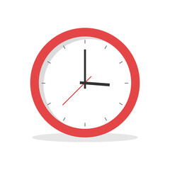 Clock icon in flat style. Time symbol. Vector illustration isolated on white background