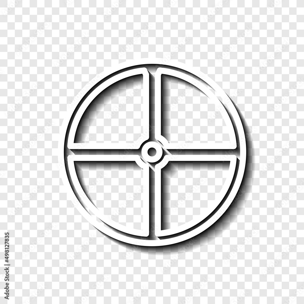 Poster sheild simple icon. flat desing. white with shadow on transparent grid.ai