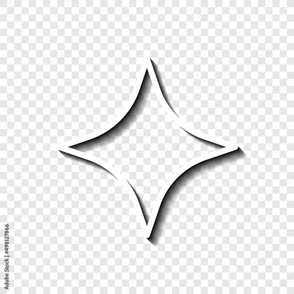Poster shine simple icon. flat desing. white with shadow on transparent grid.ai