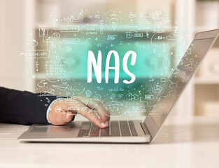 hand working on new modern computer