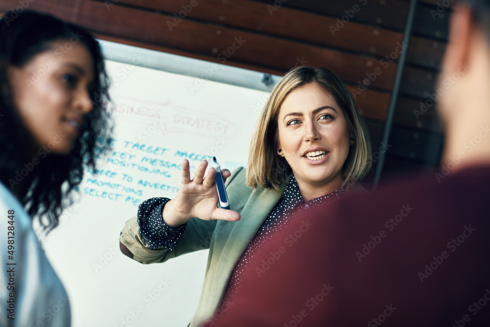 Leinwandbilder the beginning of a winning strategy. shot of a group of colleagues having a brainstorming session in