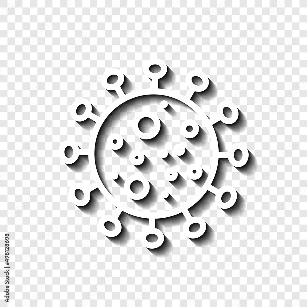 Poster virus simple icon. flat desing. white with shadow on transparent grid.ai