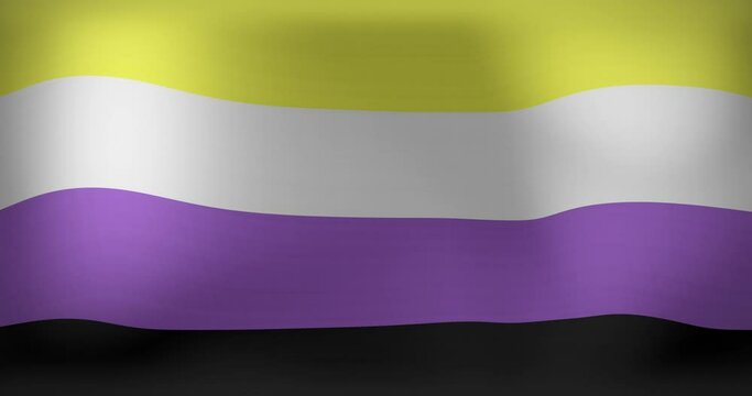 Animation of lgbt flag with nonbinary pride colours waving