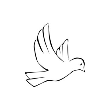 Dove Symbol of Peace and Freedom Silhouette Icon