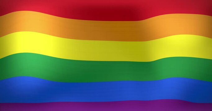 Animation of lgbt flag with gay colours waving