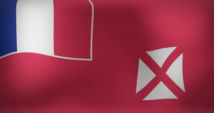Animation of national flag of wallis and futuna waving