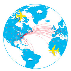 USA business world map, vector illustration