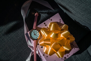 Pink watch as a gift - Powered by Adobe