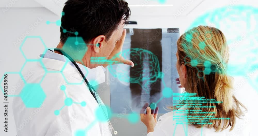 Poster animation of data processing over diverse doctors
