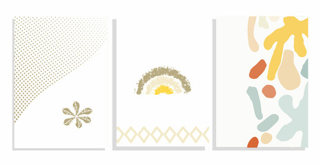 vector background covers set with sun,rainbow