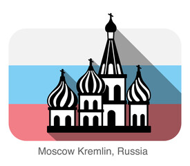 Kremlin silhouette, famous landmark of the world icon, Famous scenic spots