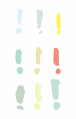 exclamation point drawn, vector illustration set  