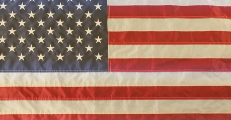 Naklejka premium Close up view of american flag background with copy space