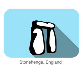Stonehenge, England, famous landmark flat icon design, Element of United Kingdom culture icons, Famous scenic spot