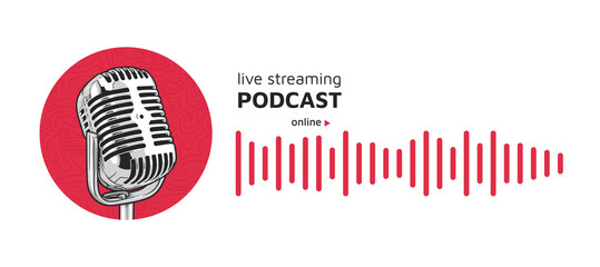 Live streaming podcast banner template
