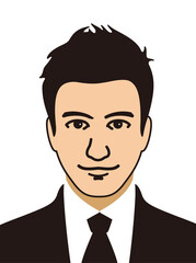 Businessman ID photo, vector illustration