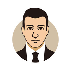 Businessman ID photo, vector illustration