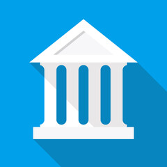Bank building flat icon, vector illustration