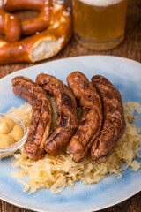 sausages on a plate