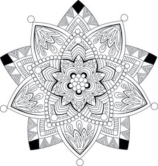 Vector floral ornament coloring book for antistress